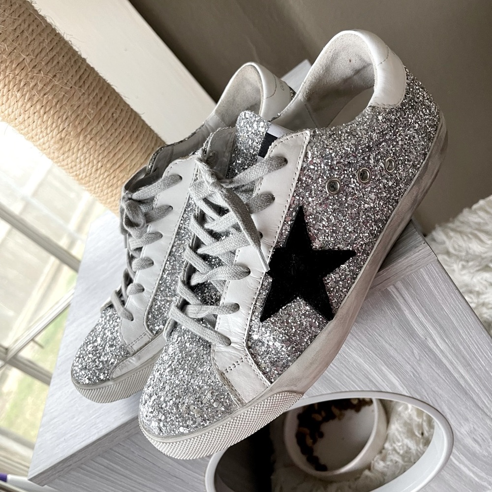 Golden Goose size 40 silver/black